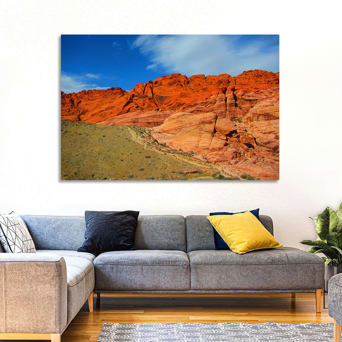 Red Rock Canyon Trail Wall Art in a room, landscape