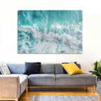 Top Down Turquoise Wave Wall Art
