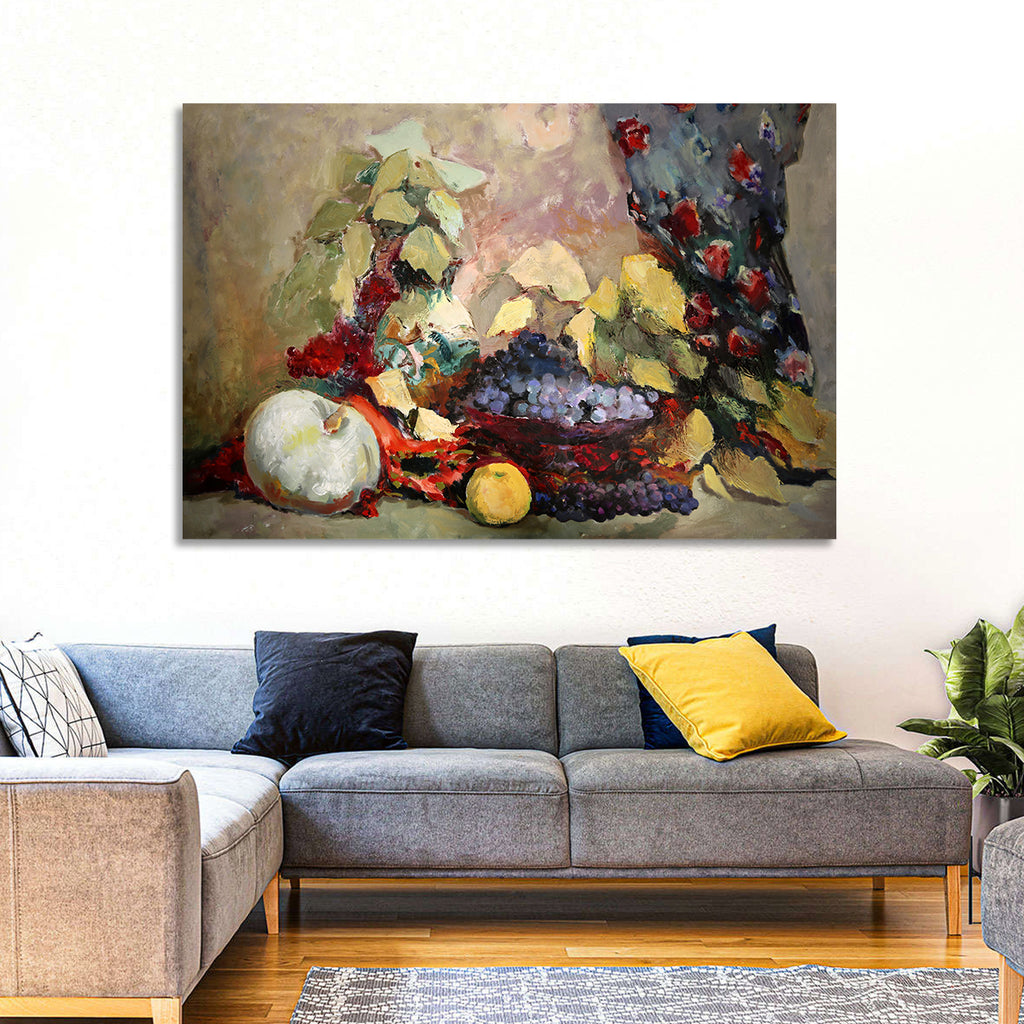 Grapes and Melon Still Life Wall Art