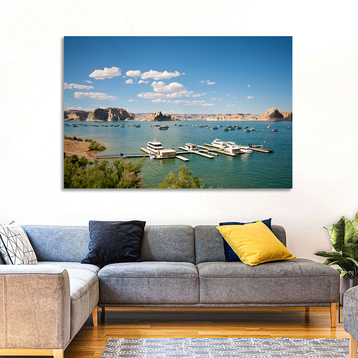 Lake Powell Marina, Page Arizona Wall Art in a room, landscape