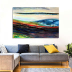 Moody Horizon Stripe Abstract Landscape Wall Art