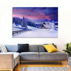 Snowy Mountain Cabin Wall Art