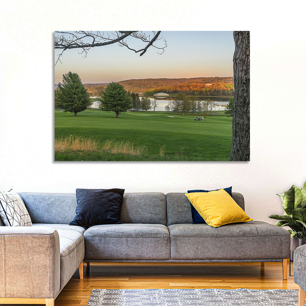 Roscoe Conkling Park Golden Hour Wall Art in a room, landscape
