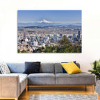 Portland Skyline with Mount Hood Wall Art
