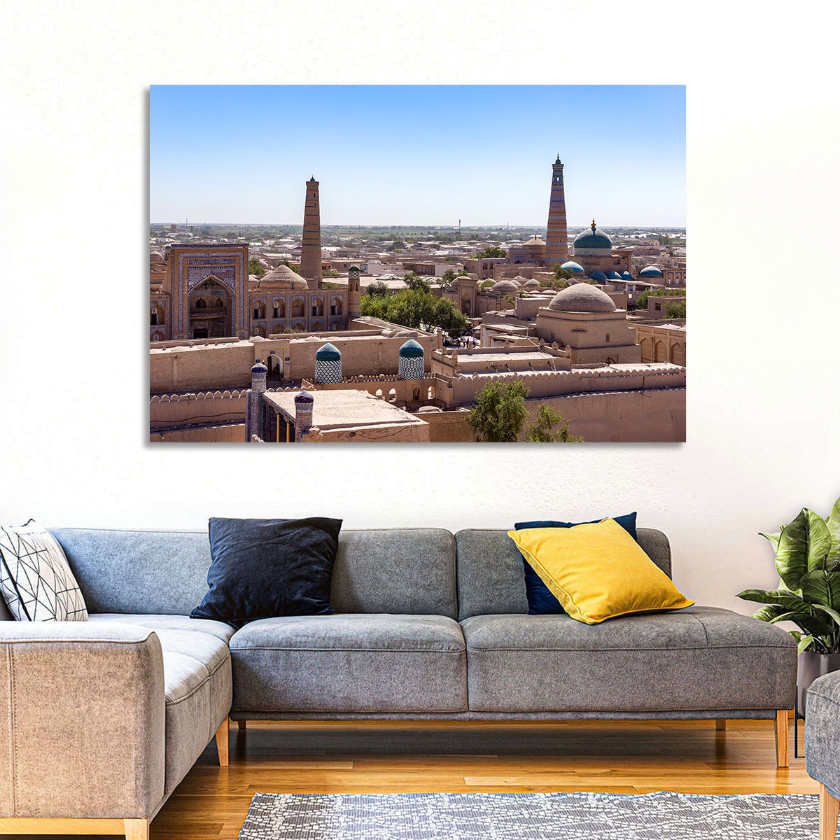 Khodja Mosque Minarets, Khiva Wall Art in a room, landscape