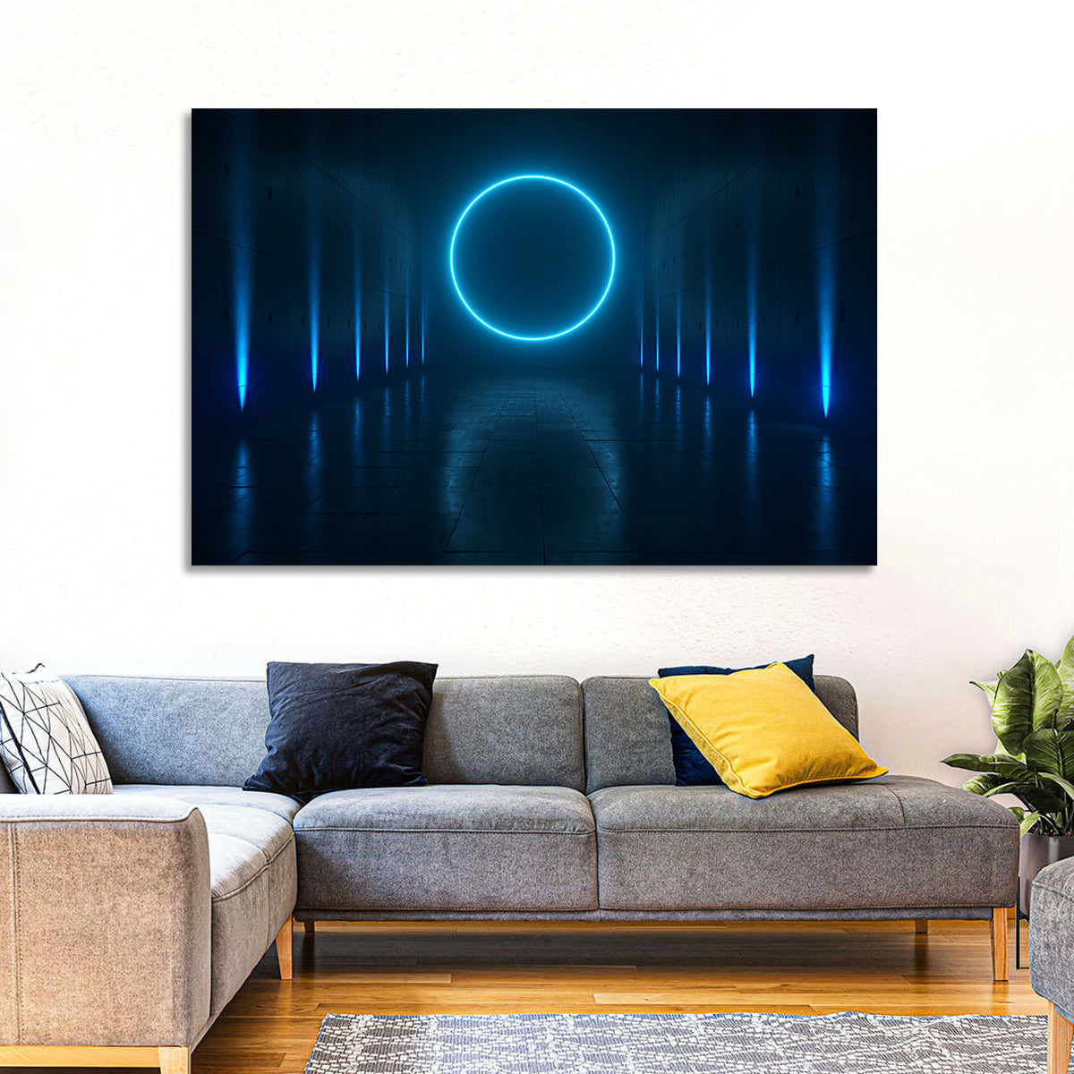 Glowing Neon Corridor Wall Art