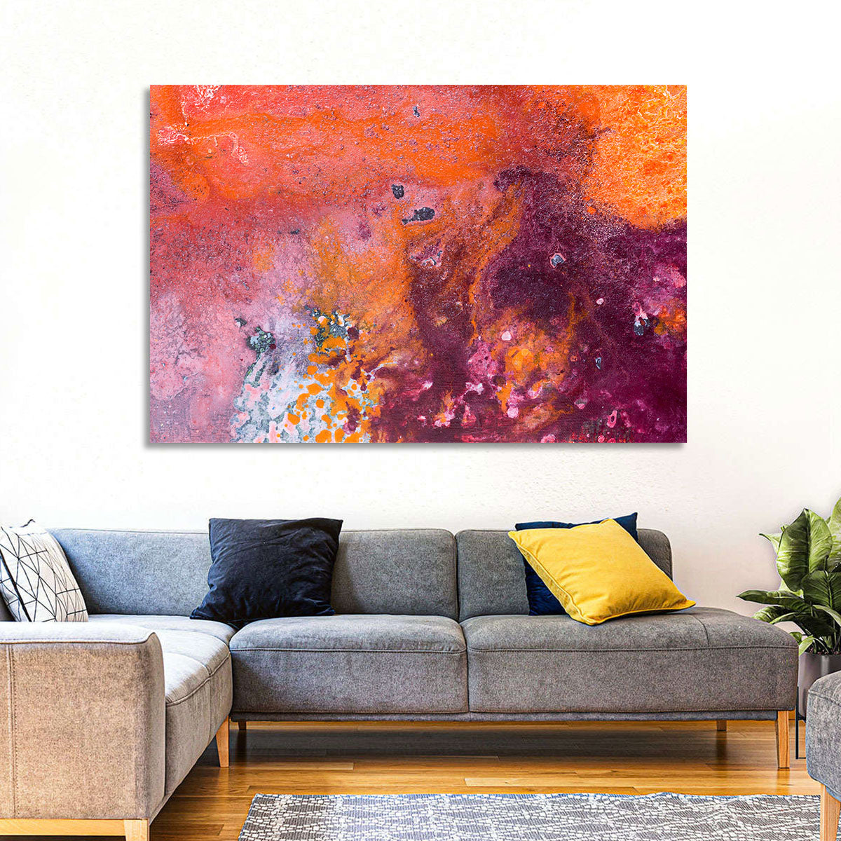 Magenta Orange Color Flow Wall Art
