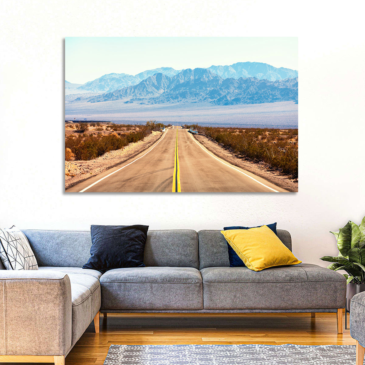 Mojave Desert Route 66 Wall Art in a room, landscape
