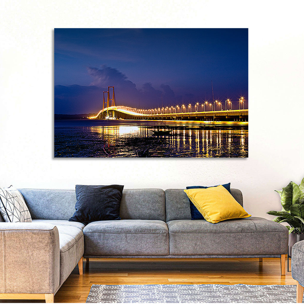 Suramadu Bridge at Dusk Wall Art