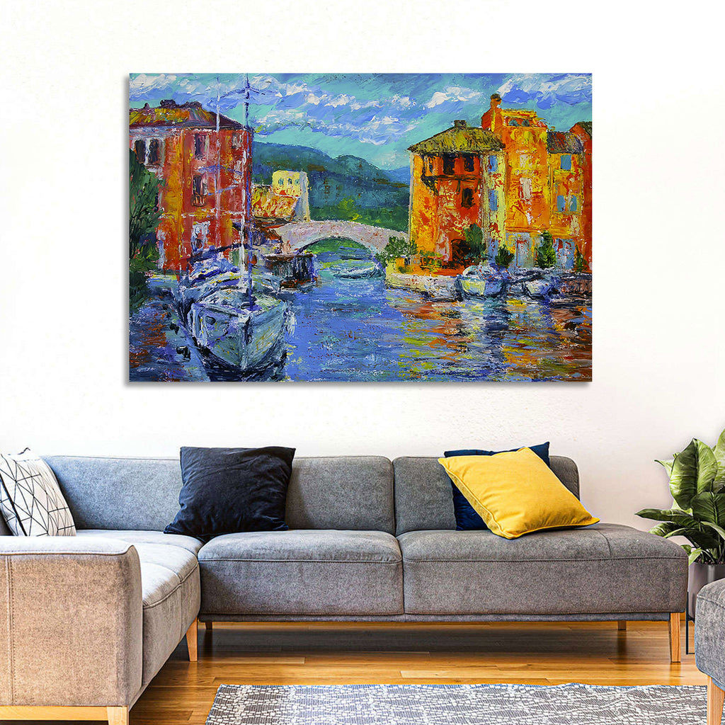 Port Grimaud Canal Scene Wall Art