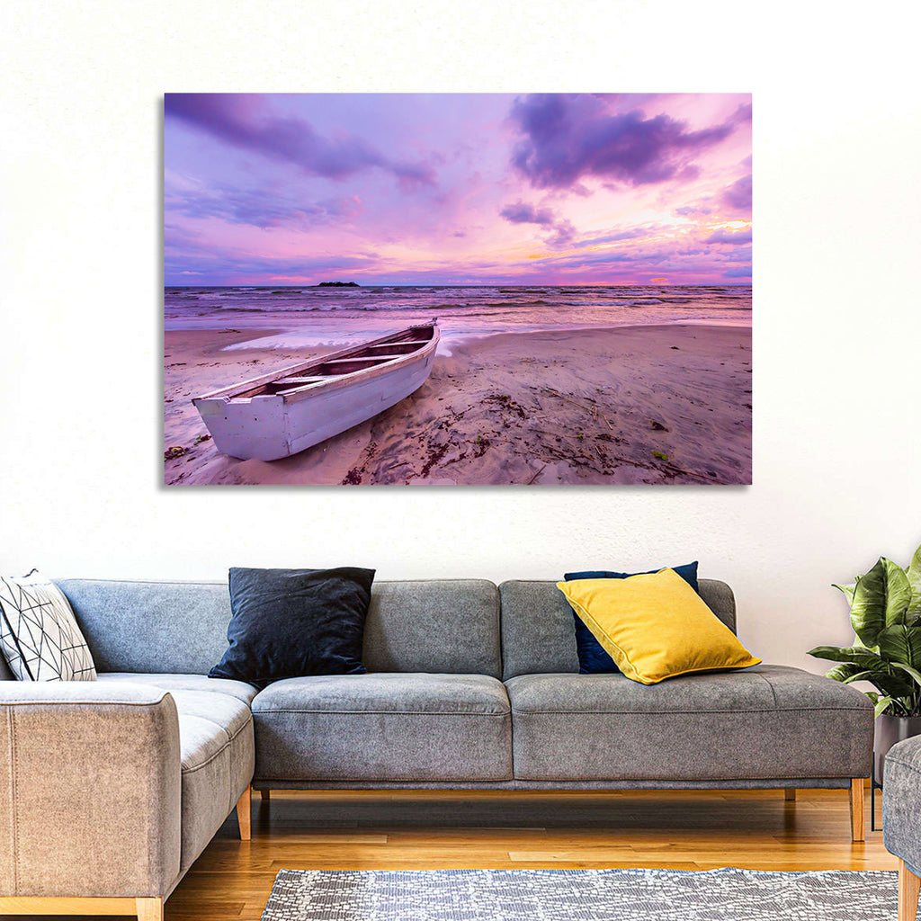 Boat at Lake Malawi Sunset Wall Art