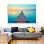 Wooden Footbridge at Sunset Wall Art