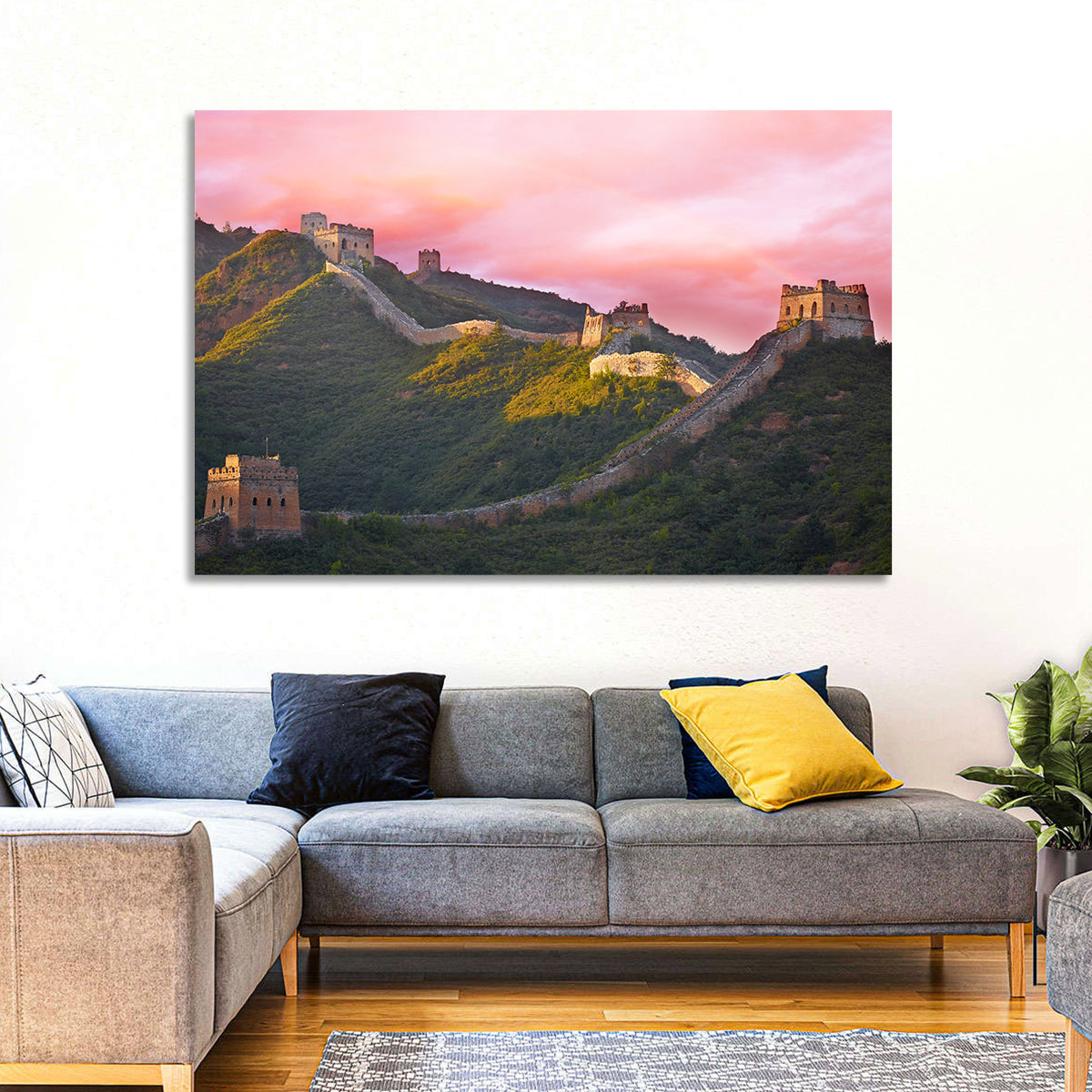 Great Golden Hour Watchtowers Wall Art in a room, landscape