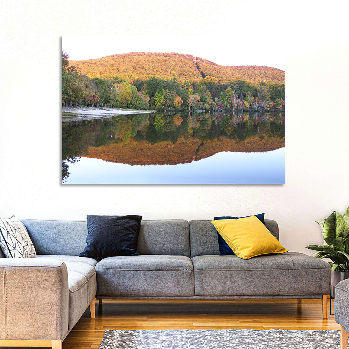Cheaha State Park Lake Reflection Wall Art in a room, landscape