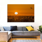 Golden Sunrise Over Reeds Wall Art