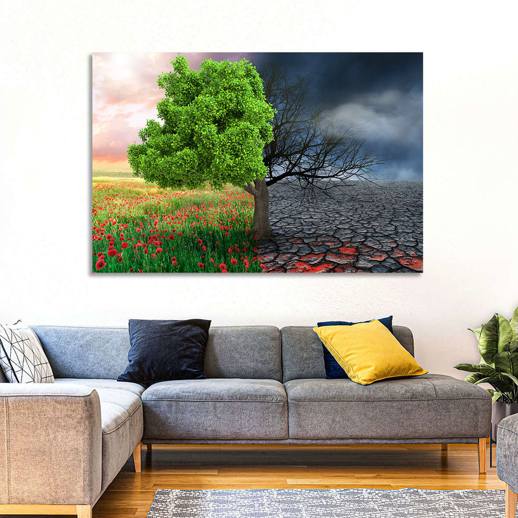 Split Climate Landscape Wall Art
