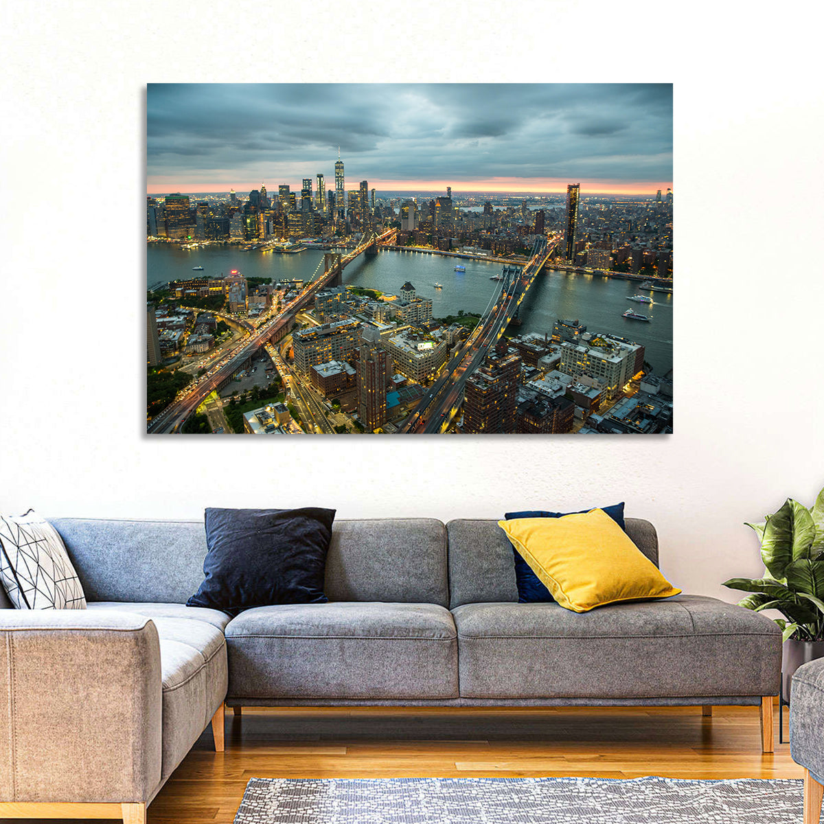 New York Twilight Cityscape Wall Art