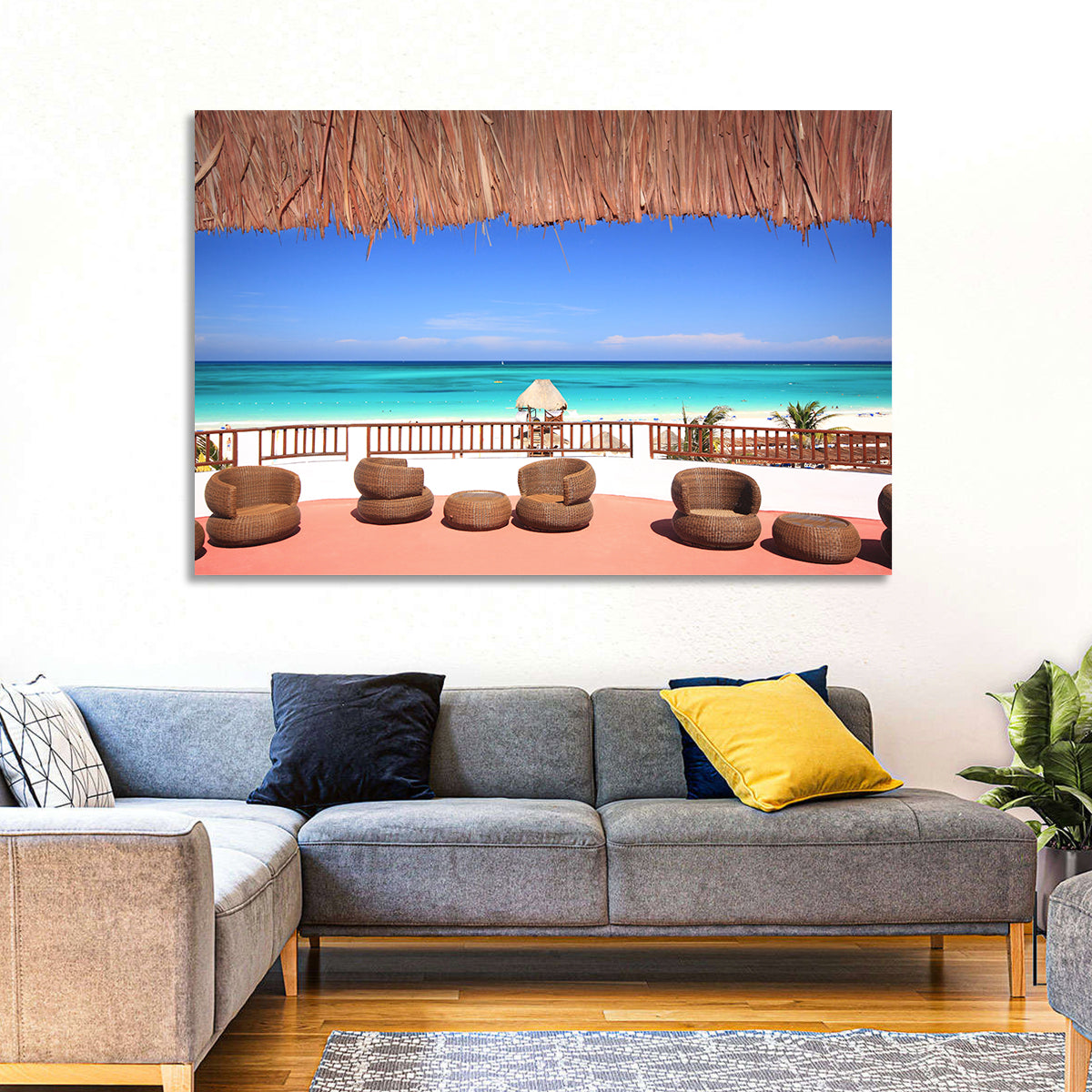Beach Resort Balcony View Wall Art in a room, landscape