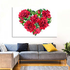 Watercolor Rose Heart Wall Art