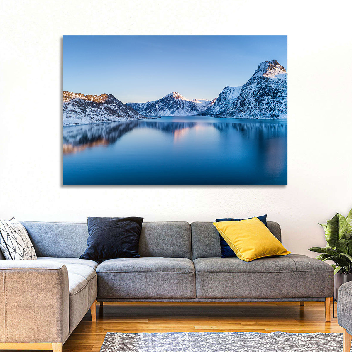 Snowy Lofoten Reflection Wall Art