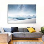 Starry Milky Way Over Snowy Peaks Wall Art