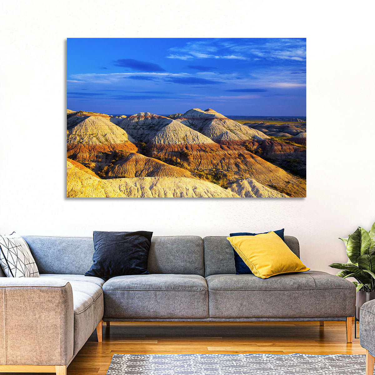 Badlands National Park Golden Hour Wall Art in a room, landscape