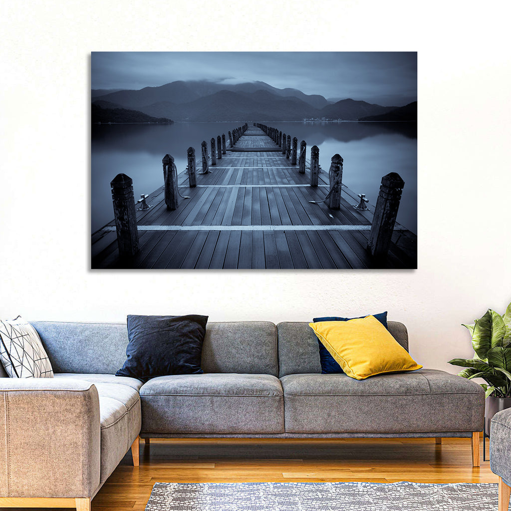 Long Lake Pier at Dusk Wall Art