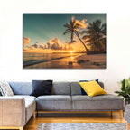 Golden Hour Palm Beach Sunset Wall Art