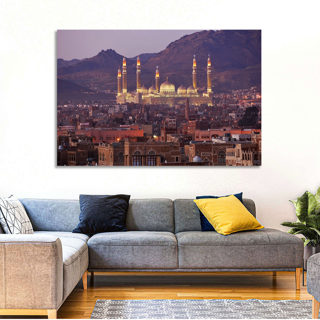 Al-saleh Mosque at Dusk Wall Art