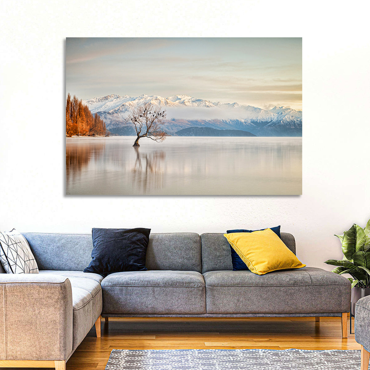 That Wanaka Tree, Lake Wanaka Wall Art in a room, landscape