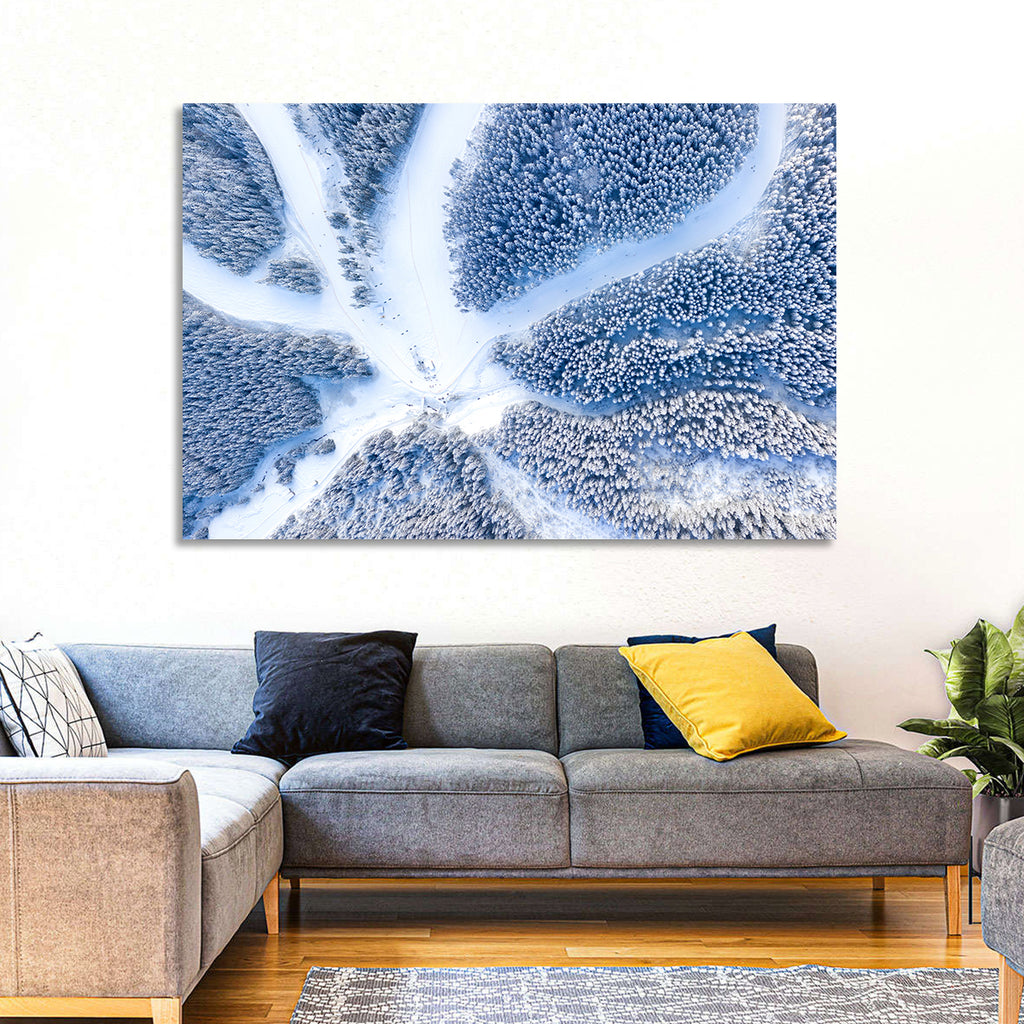 Birds-eye Ski Resort Landscape Wall Art