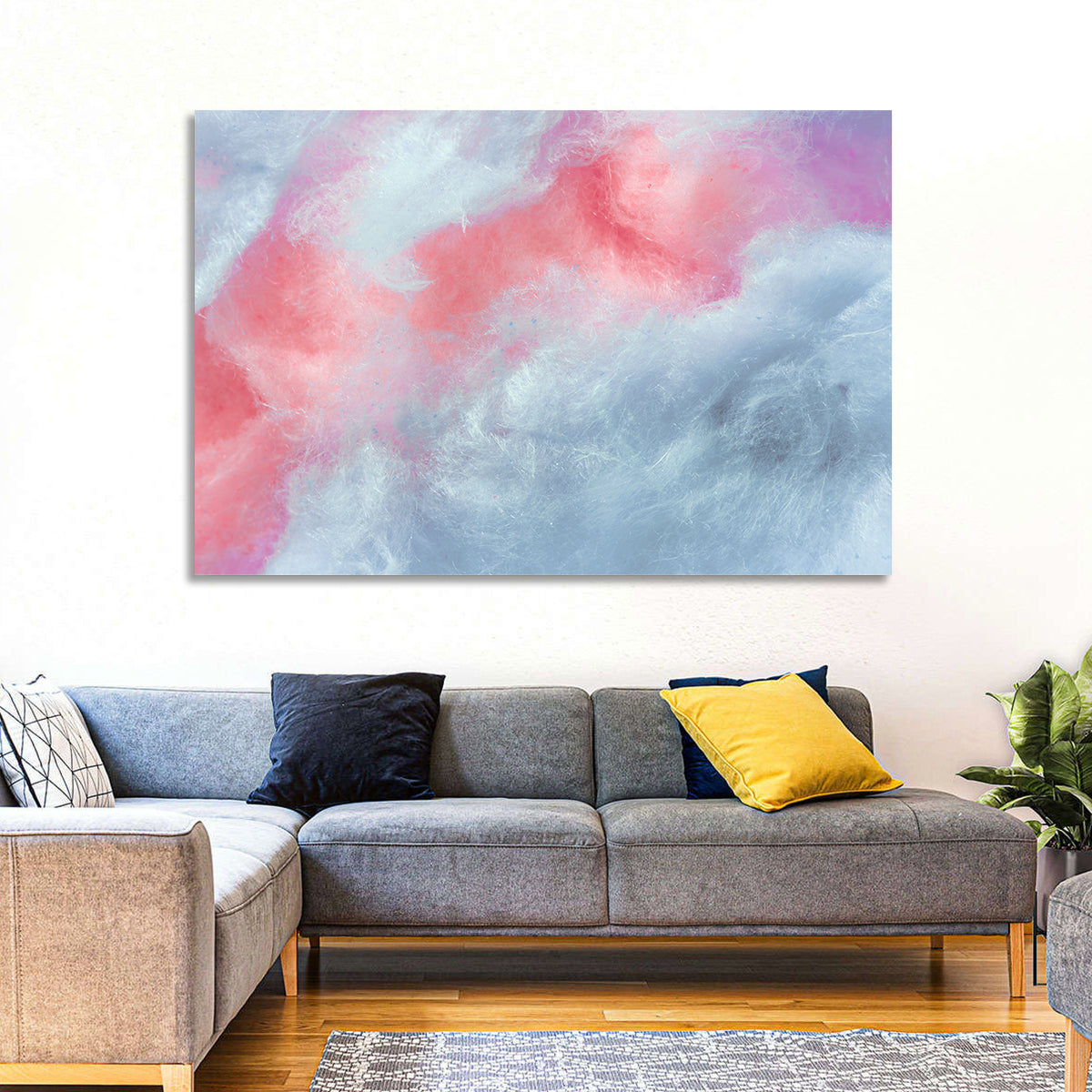 Spun Sugar Abstract Wall Art in a room, landscape