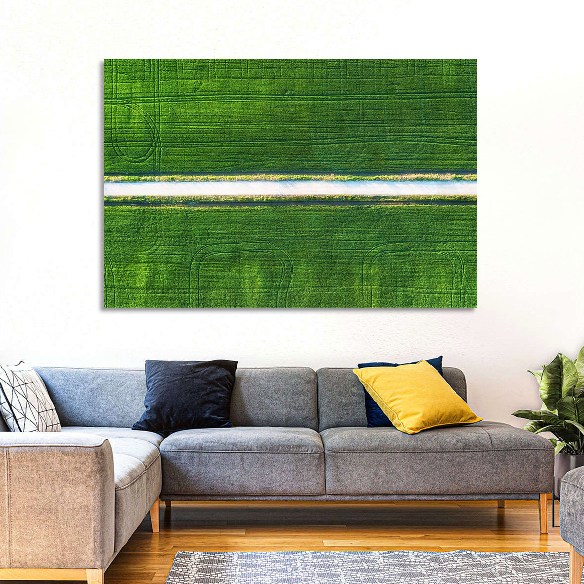 Aerial Irrigation Canal View Wall Art
