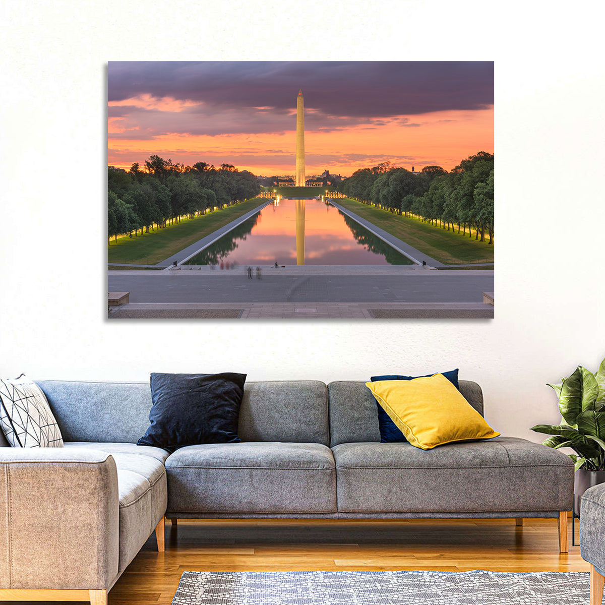 Washington Monument at Dusk Wall Art in a room, landscape