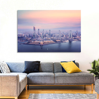 Foggy Kuwait Skyline Wall Art