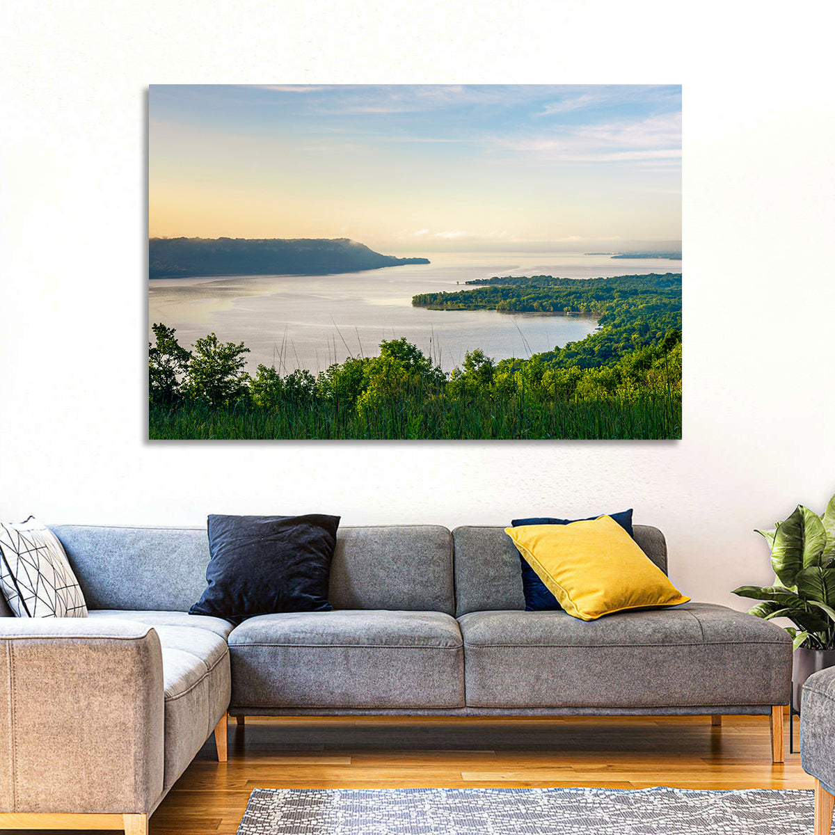 Mississippi River and Lake Pepin Wall Art in a room, landscape