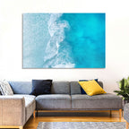 Turquoise Aerial Ocean Waves Wall Art
