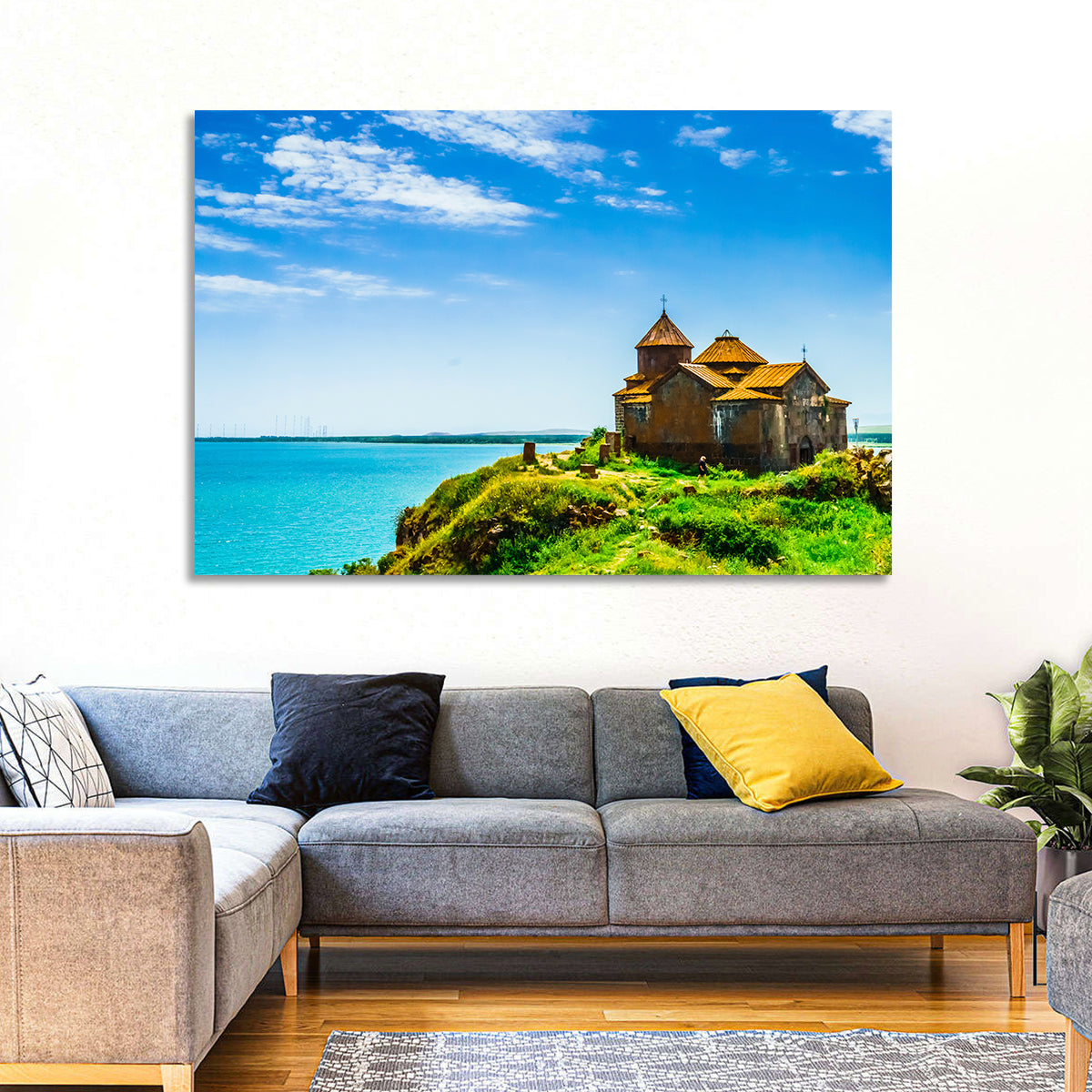 Sevanavank on Lake Sevan Wall Art in a room, landscape
