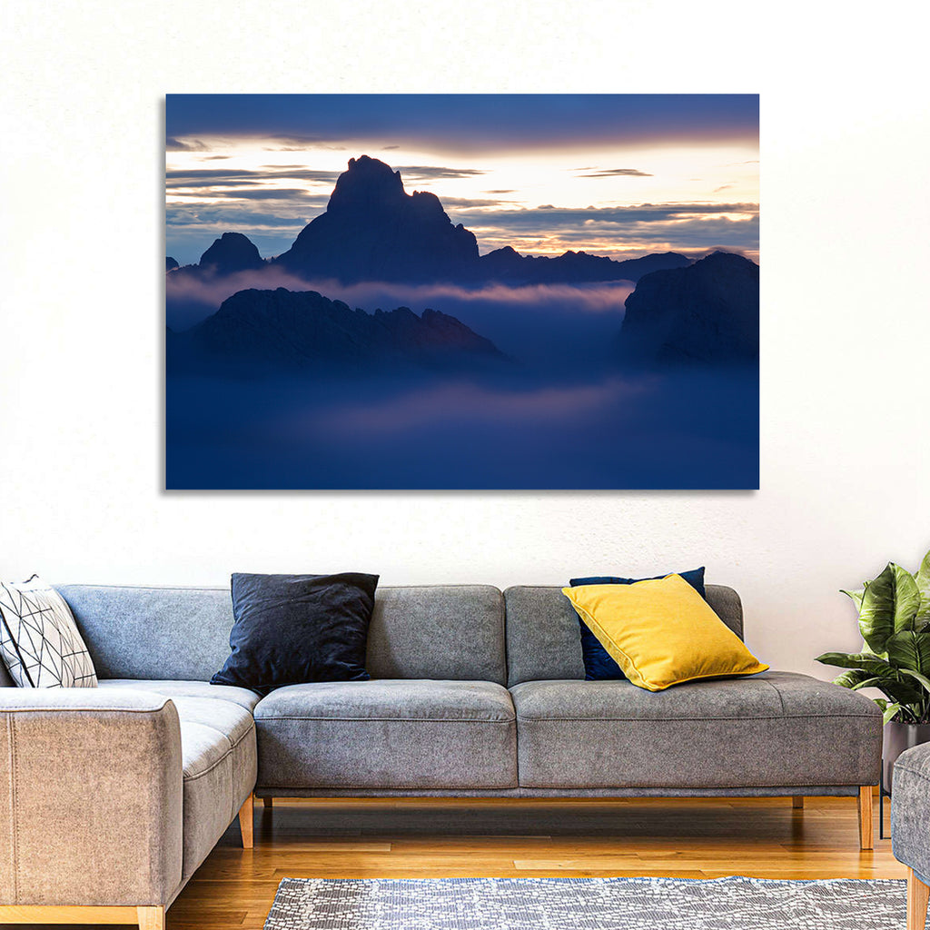 Dolomites Sunrise Silhouette Wall Art