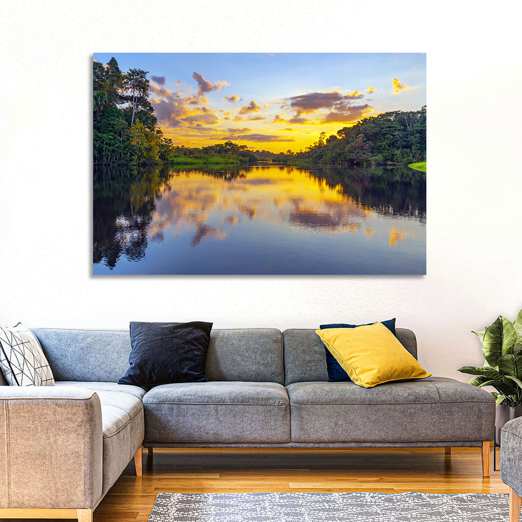Amazon River Sunset Reflection Wall Art