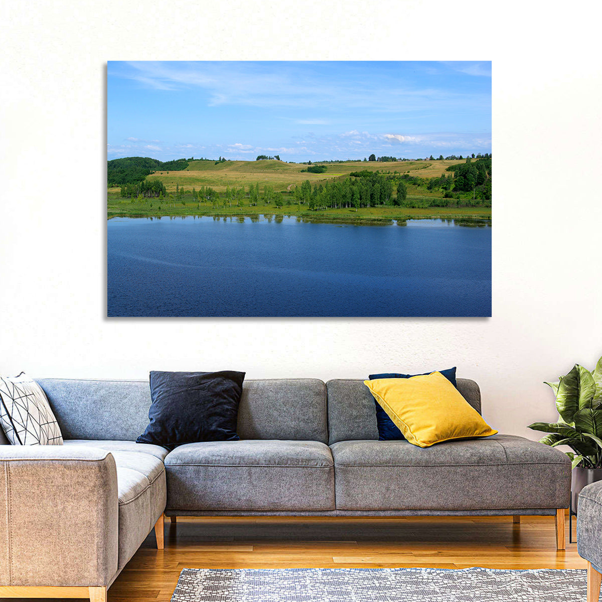 Pskov Lake Landscape Wall Art in a room, landscape