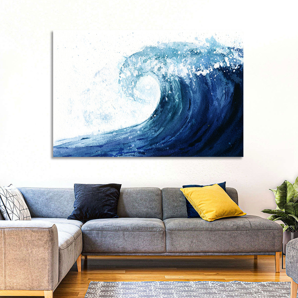 Watercolor Cresting Wave Wall Art