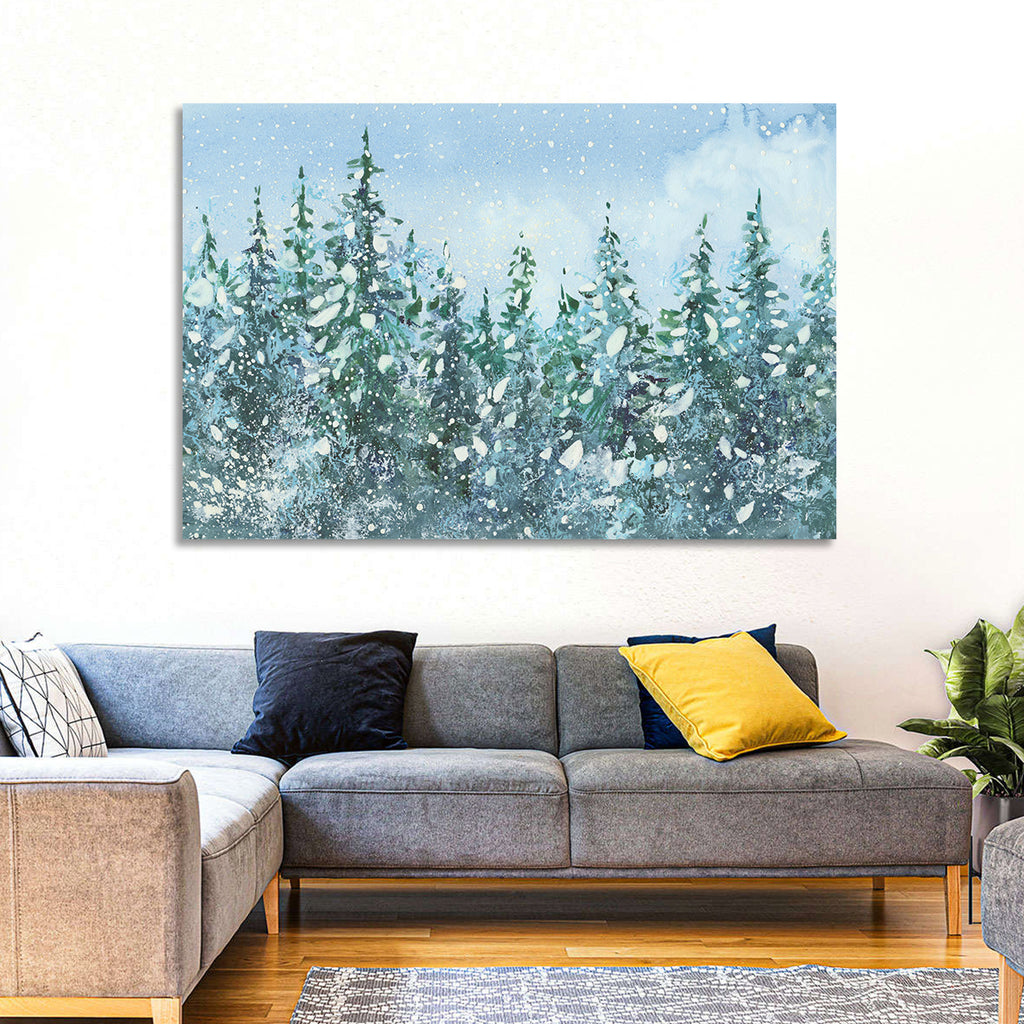 Snowy Spruce Forest Wall Art