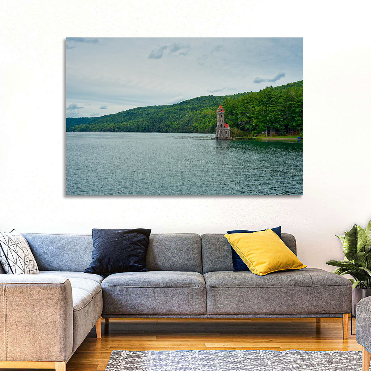 Otsego Lake View with Stone Tower Wall Art