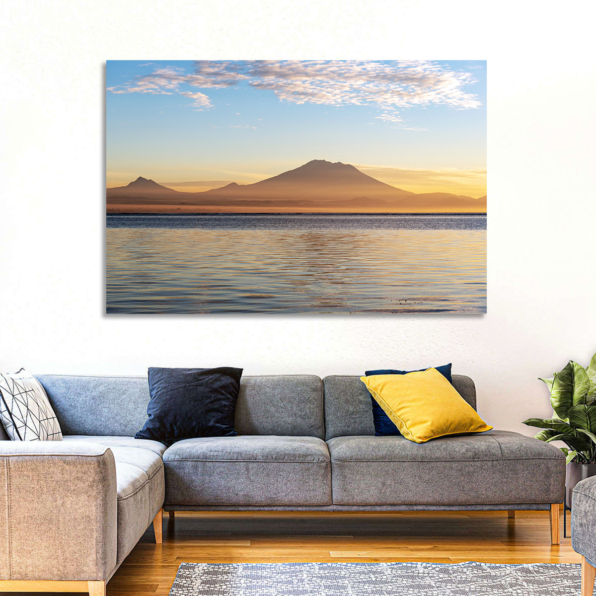 Mount Agung Sunrise Wall Art in a room, landscape