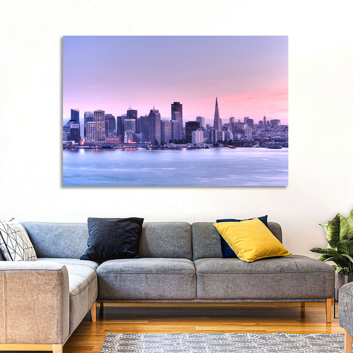 San Francisco Skyline at Lavender Dusk Wall Art