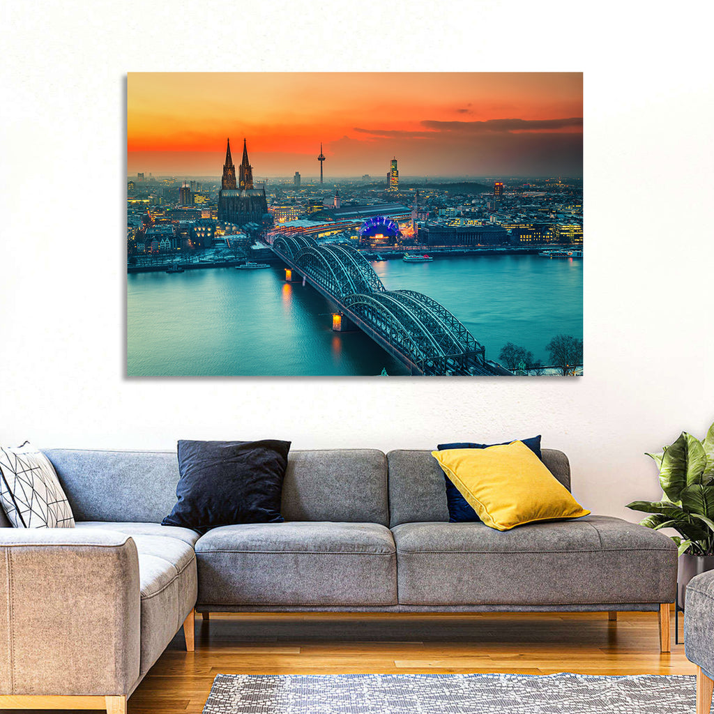 Hohenzollern Bridge at Dusk Wall Art