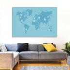 World Flight Routes Map Wall Art