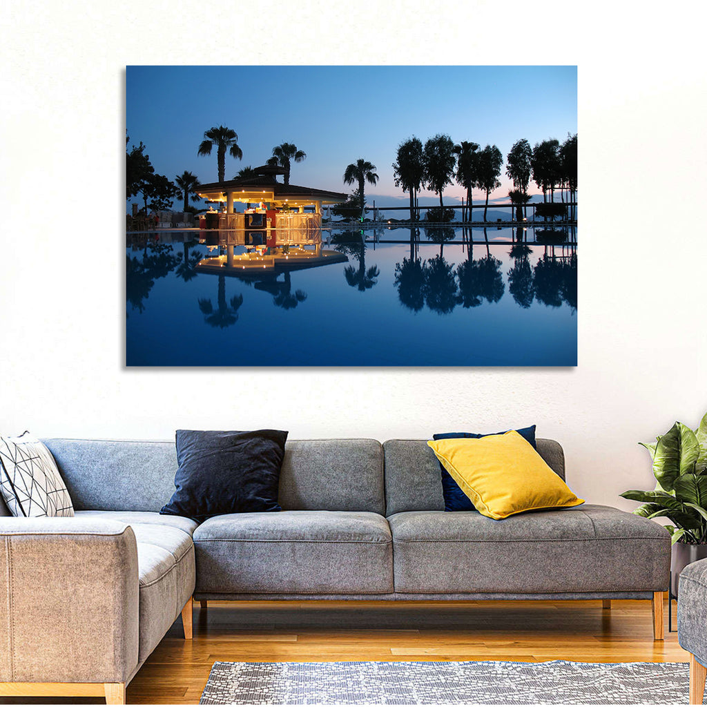 Twilight Poolside Bar Wall Art