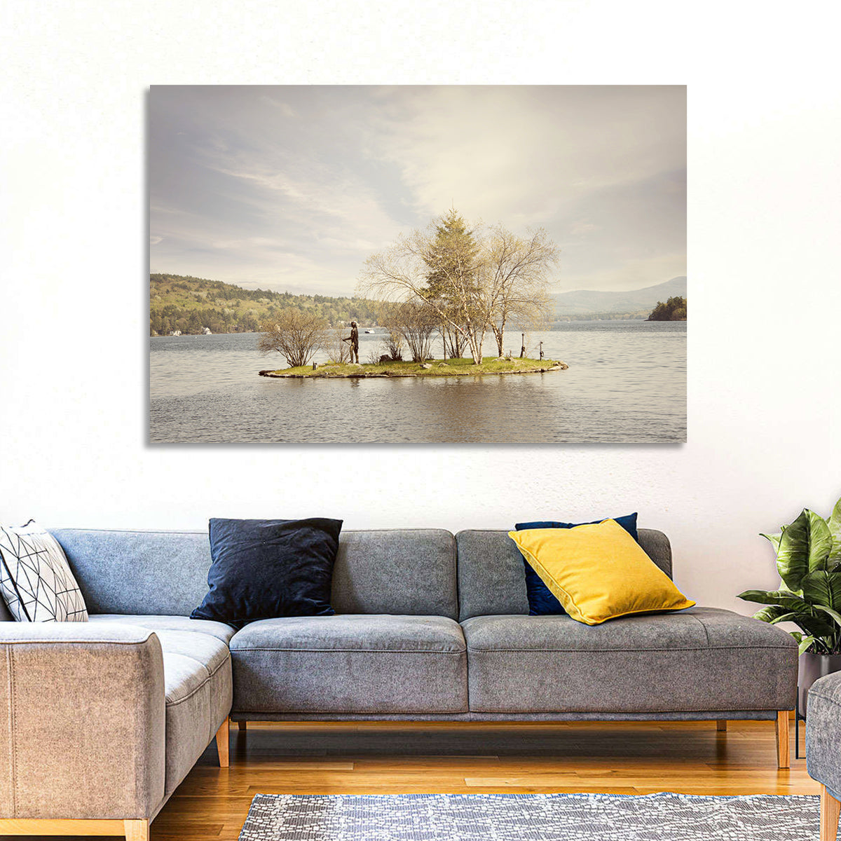 Lake Winnipesaukee Wall Art in a room, landscape
